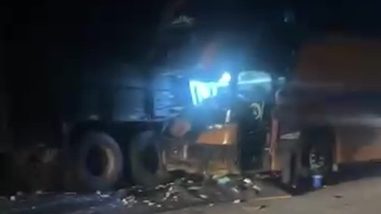 Delegação do Águia de Marabá envolvida em grave acidente em Tocantins.. Reprodução: Ge