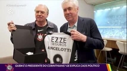 Osmar Stabile anuncia novos diretores do Corinthians, destacando Carlos Roberto Auricchio na base. Reprodução: Globo