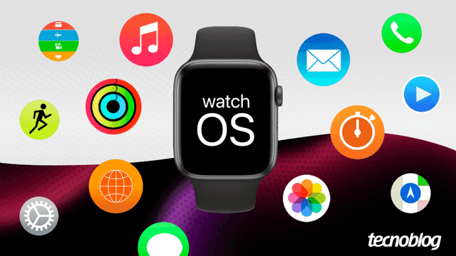 O watchOS, sistema operacional do Apple Watch, oferece integração com saúde, notificações e aplicativos. Reprodução: Tecnoblog