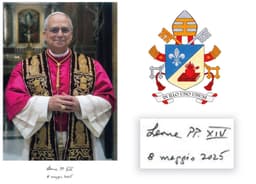 Brasão do Papa Leão XIV traz elementos da Ordem de Santo Agostinho e simboliza unidade na fé. Reprodução: Globo