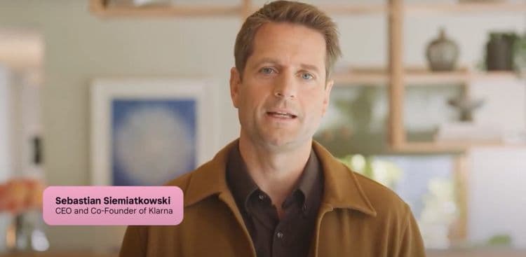 Klarna utiliza avatar IA do CEO Sebastian Siemiatkowski para divulgar resultados financeiros em vídeo. Reprodução: Business Insider