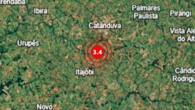 Abalo sísmico registrado na madrugada de quarta-feira (16). Reprodução: iG.