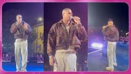 Léo Santana anuncia adiamento do show de 20 anos de carreira por mau tempo. Reprodução: Globo