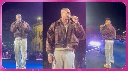 Léo Santana anuncia adiamento do show de 20 anos de carreira por mau tempo. Reprodução: Globo