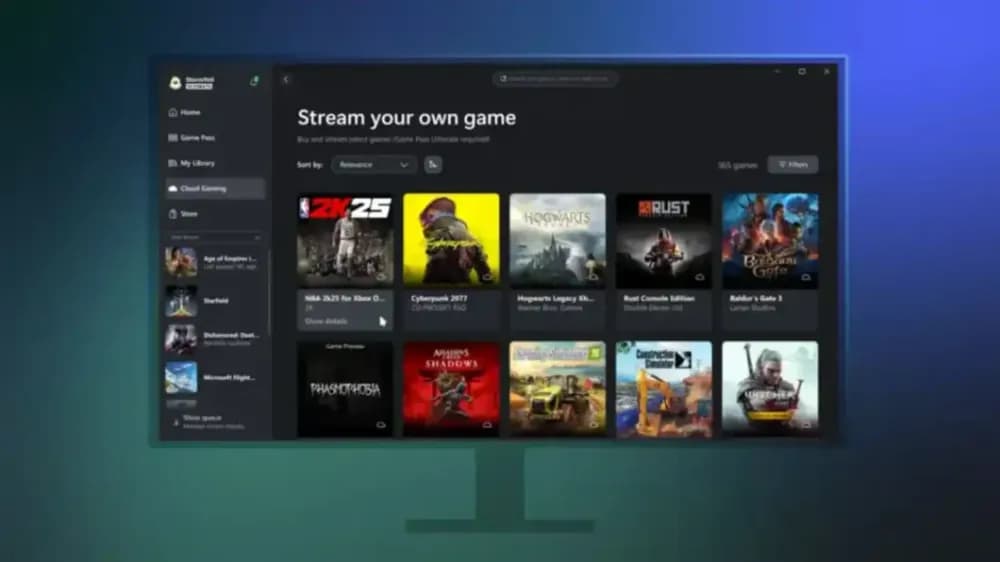 Aplicativo Xbox para PC exibe nova função de transmissão de jogos do console. Reprodução: Microsoft