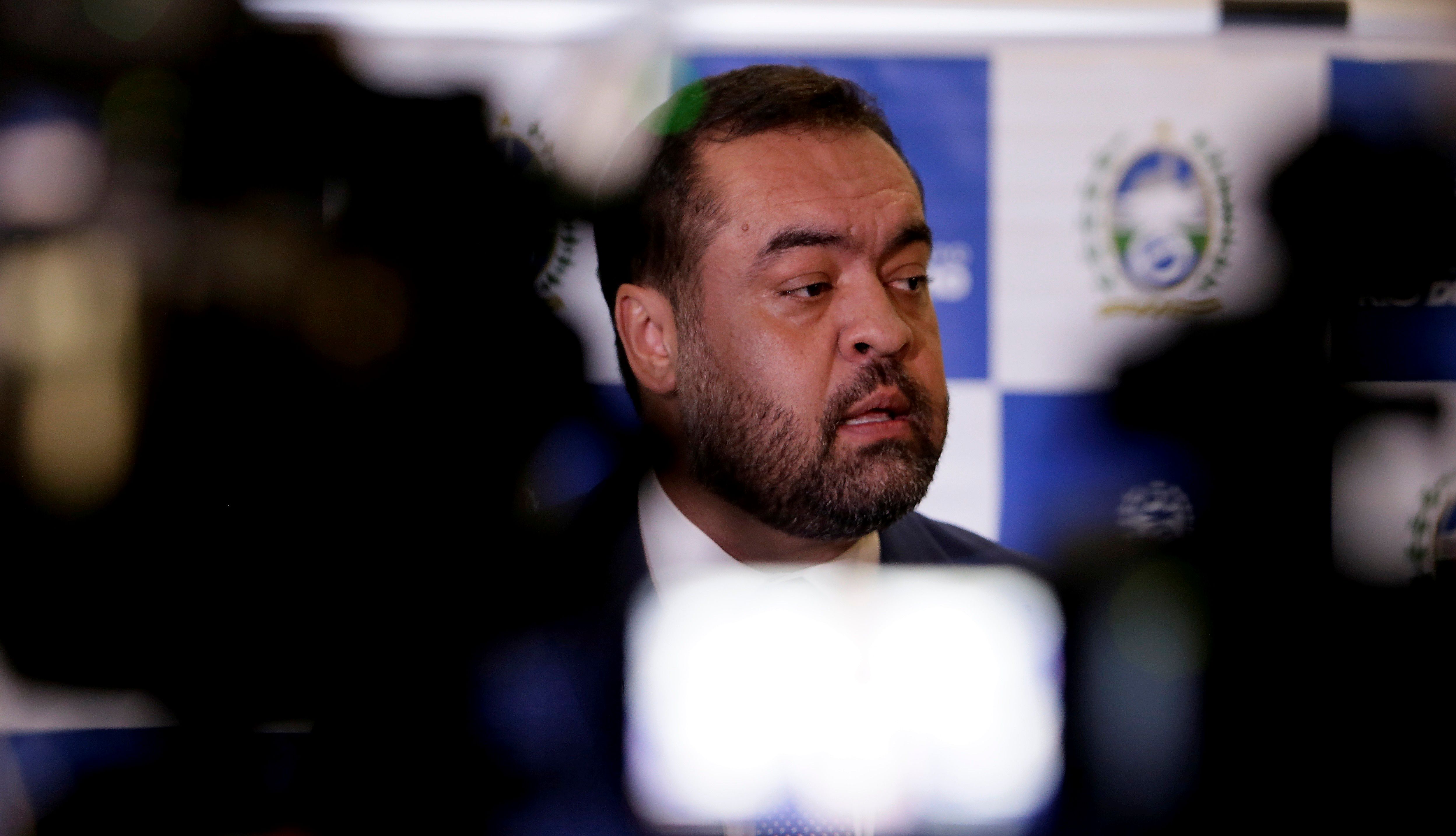 Último ato de Castro: coletiva à imprensa sobre a Alerj. Reprodução: Oglobo