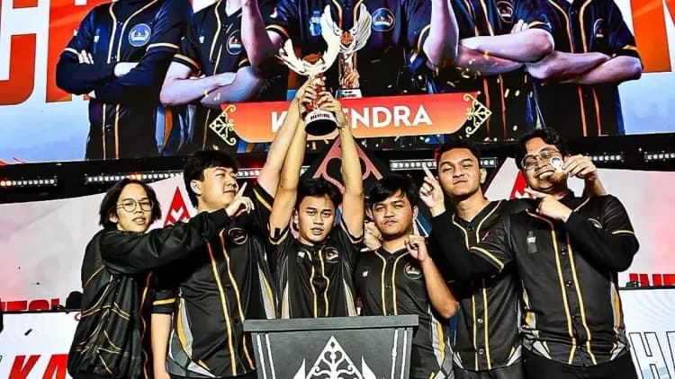 Kagendra é coroada campeã do Honor of Kings Indonesia Kings Laga Spring 2025. Reprodução: GosuGamers