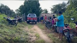 Local do crime onde casal de idosos foi assassinado em Areia, Pará. Reprodução: Globo