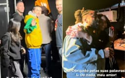 [Lázaro Ramos, Bruna Marquezine e Timothée Chalamet na CCXP]. Reprodução: Gshow