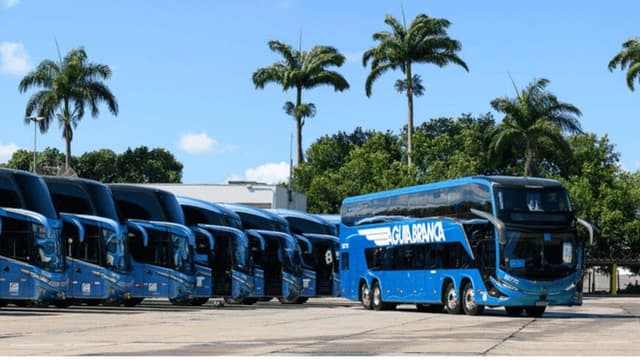 Ônibus Double Decker da Viação Águia Branca oferece rotas para Rio de Janeiro e São Paulo. Reprodução: Globo