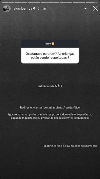 Amanda Kimberlly desabafa sobre ataques sofridos pela filha Helena nas redes sociais.; Legenda da imagem. Reprodução: Terra