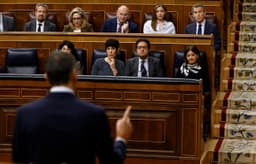 Pedro Sánchez intervém na sessão de controle ao governo no Congresso. Reprodução: El País