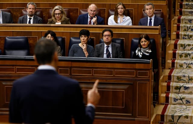 Pedro Sánchez intervém na sessão de controle ao governo no Congresso. Reprodução: El País