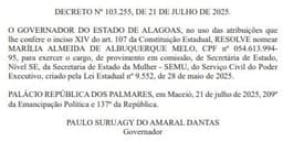 Marília Albuquerque assume a recém-criada Secretaria da Mulher no governo de Paulo Dantas. Reprodução: Redação