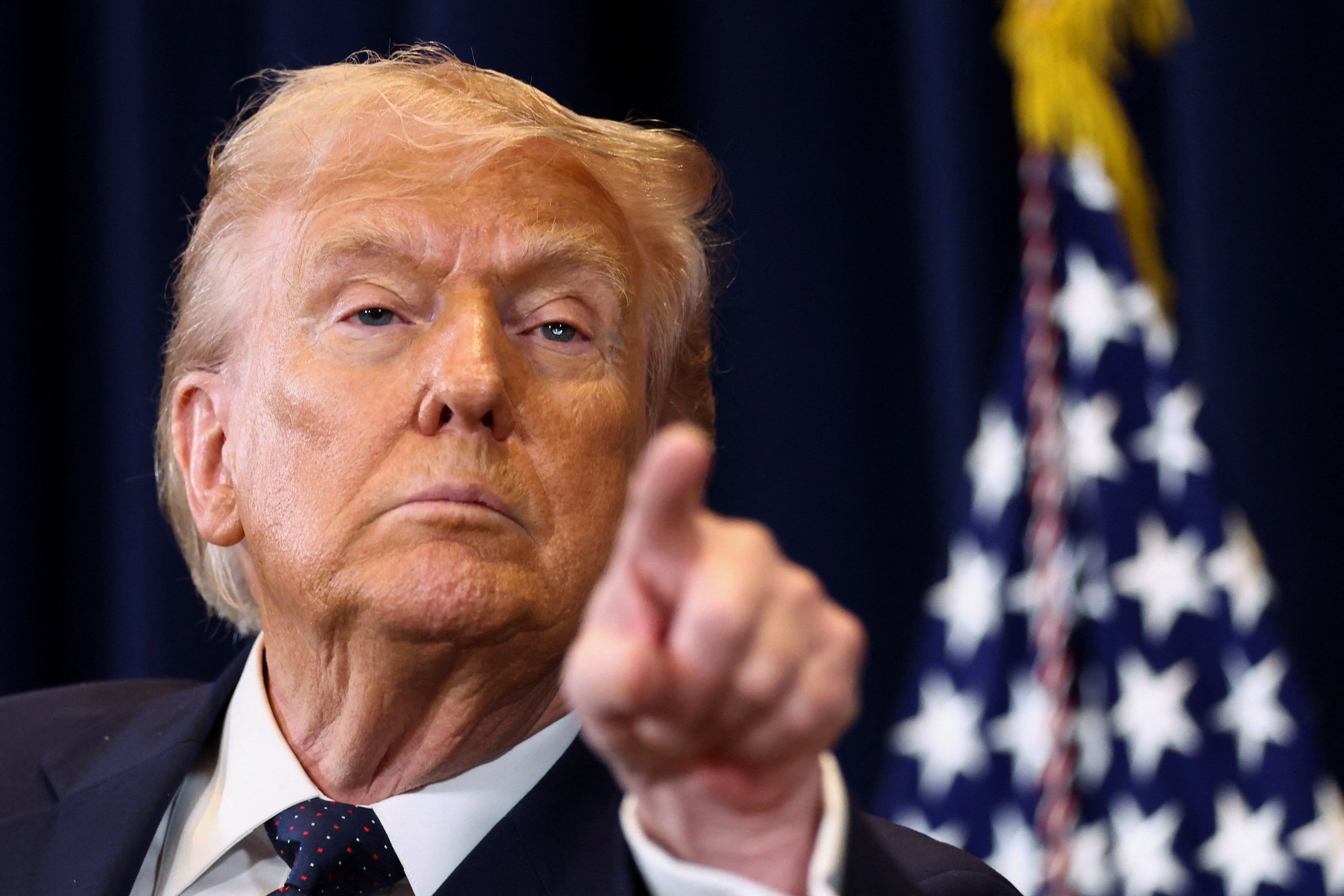 Trump em discurso sobre petróleo, tema da matéria com potenciais respostas do Irã.. Reprodução: G1