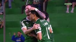Bruno Rodrigues marca dois gols pelo Palmeiras contra o Juventude. Legenda da imagem. Reprodução: Retorno do item 11