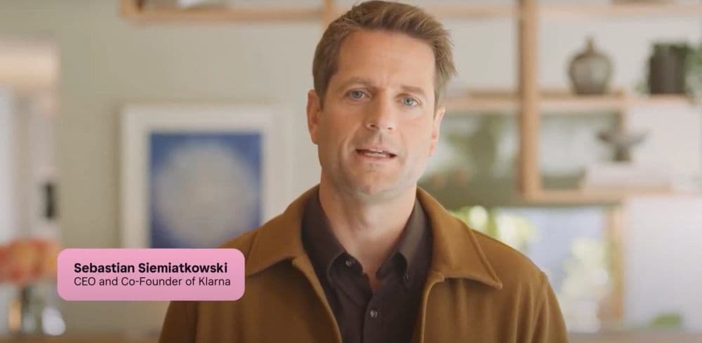 Klarna utiliza avatar IA do CEO Sebastian Siemiatkowski para divulgar resultados financeiros em vídeo. Reprodução: Business Insider