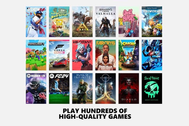 Xbox Game Pass Ultimate oferece uma vasta seleção de jogos para consoles e dispositivos móveis. Reprodução: Gizmodo