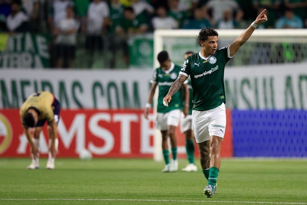 Palmeiras vence Cerro Porteño por 1 a 0 na Libertadores em jogo no Allianz Parque. Legenda da imagem. Reprodução: Globo