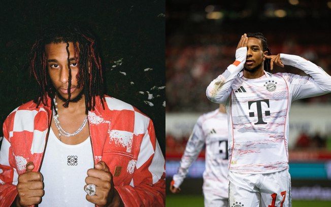 Michael Olise, craque francês, aparece estiloso na imagem em destaque.. Reprodução: Esporte