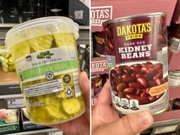 Aldi oferece opções saudáveis e saborosas como chips de picles e feijão vermelho. Legenda da imagem. Reprodução: Carly Caramanna