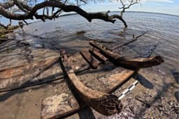Pesquisadores descobrem restos do naufrágio do navio La Fortuna na costa da Carolina do Norte.; Reprodução: Gizmodo