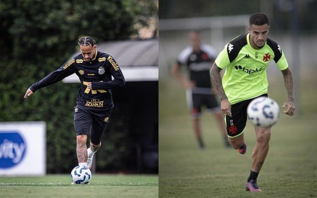 Neymar e Coutinho se reencontram em partida entre Santos e Vasco. Reprodução: iG Esporte