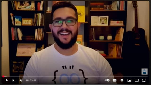 Smaily Brayan Reche, do UniCV, é o autor do projeto Informática para Todos com videoaulas gratuitas de lógica de programação. Reprodução: Retorno do item 11