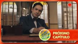 Celso sabota a busca pelo filho de Candinho, alterando a marca de nascença no cartaz. Reprodução: Globo