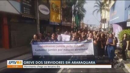 Servidores de Araraquara encerram greve após aprovar proposta de reajuste salarial e benefícios.; Reprodução: Globo