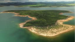 Ilha de 94 hectares à venda em Niquelândia, Goiás, por R$ 50 milhões. Reprodução: Globo