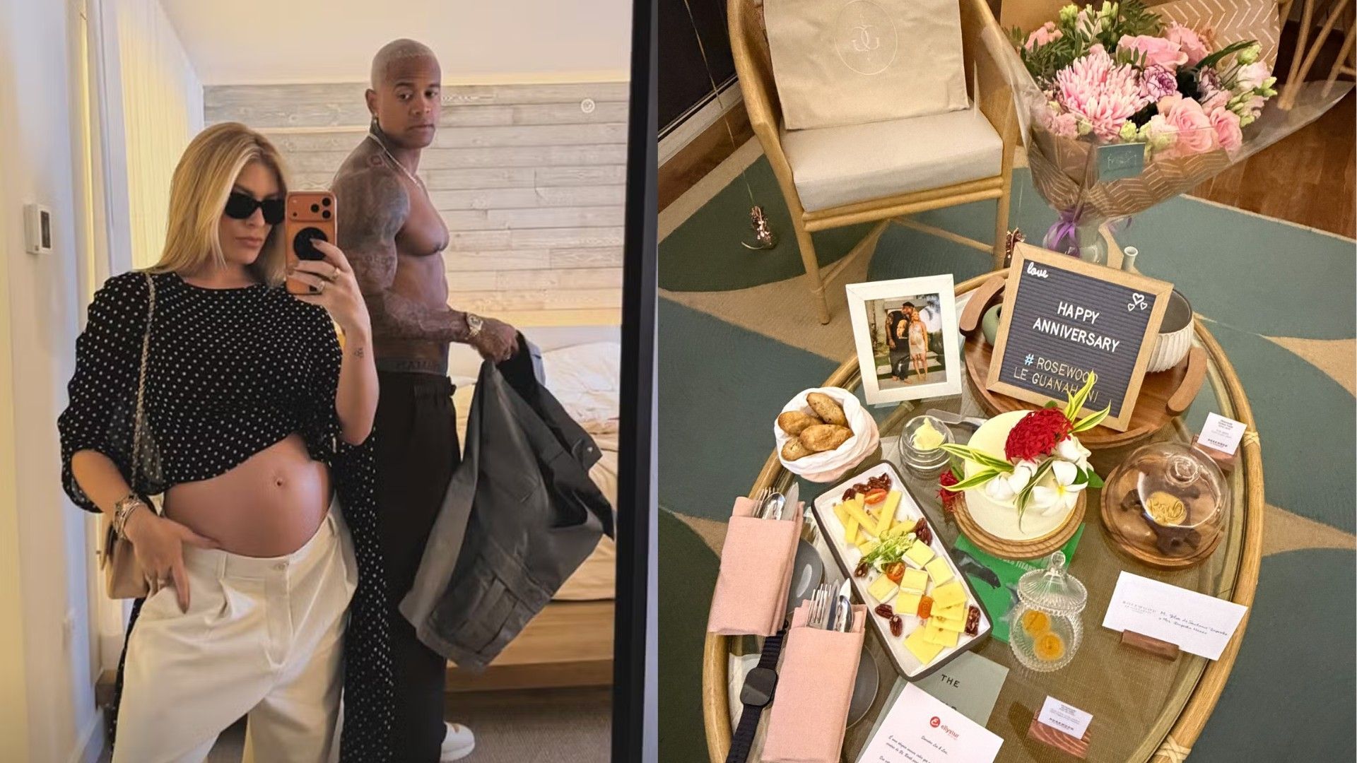 Lore Improta e Léo Santana celebram aniversário de casamento em hotel de luxo. Reprodução: Gshow