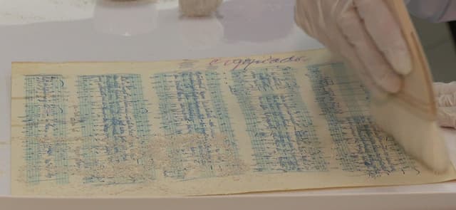 Laboratório da UFSC inicia restauração de documentos históricos congelados após enchente no Rio Grande do Sul. Reprodução: Globo