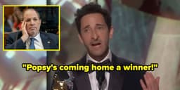 Adrien Brody Agradece Filhos de Georgina Chapman no Oscar