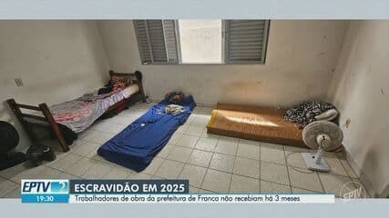 Trabalhadores em Franca resgatados após três meses sem pagamento e em condições precárias. Reprodução: Globo