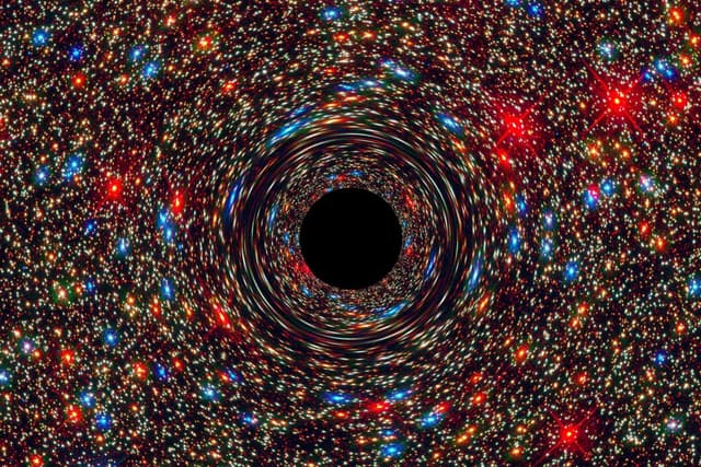 Cientistas exploram simulações teóricas para futuras viagens a buracos negros. Legenda da imagem. Reprodução: Gizmodo