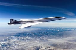 Avião supersônico promete encurtar a viagem de Nova Iorque a Los Angeles para cerca de duas horas. Legenda da imagem. Reprodução: Gizmodo