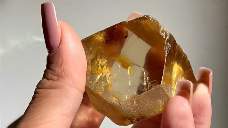 Diamante de 646,78 quilates, o segundo maior do Brasil, encontrado em Coromandel. Reprodução: Globo.