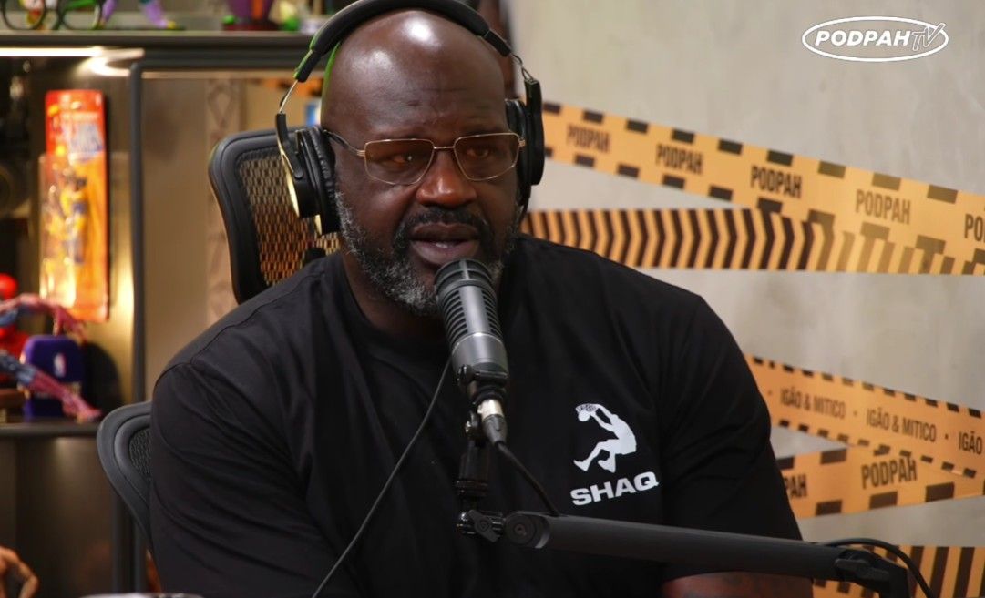 [Shaquille O'Neal encontra Neymar Jr. e o elogia: um dos meus jogadores favoritos.]. Reprodução: Gshow