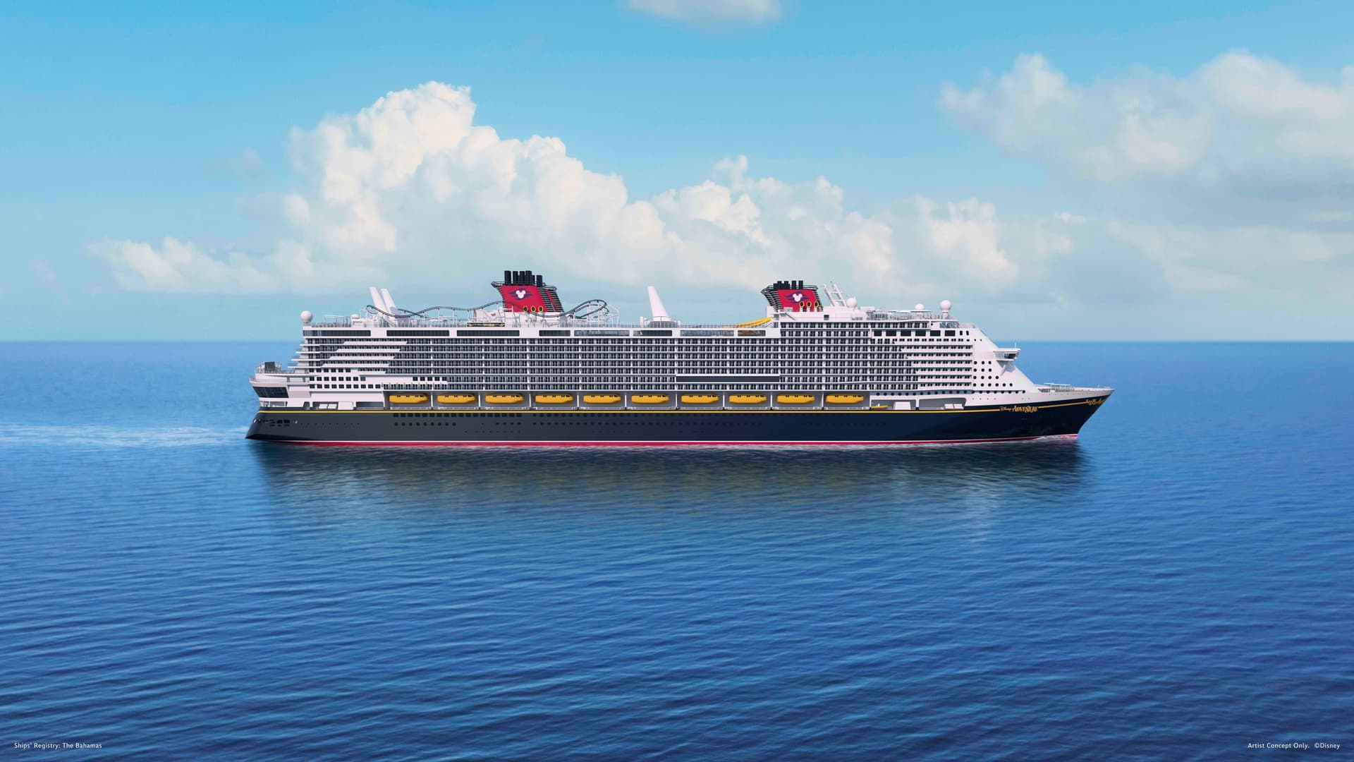 Disney Adventure, o maior navio de cruzeiro da Disney, navegará a partir de dezembro de 2025. Legenda da imagem. Reprodução: Business Insider