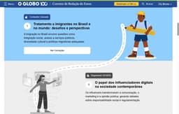 IA do GLOBO corrige redações para o ENEM, com tema sobre influenciadores digitais. Legenda da imagem. Reprodução: Retorno do item 11