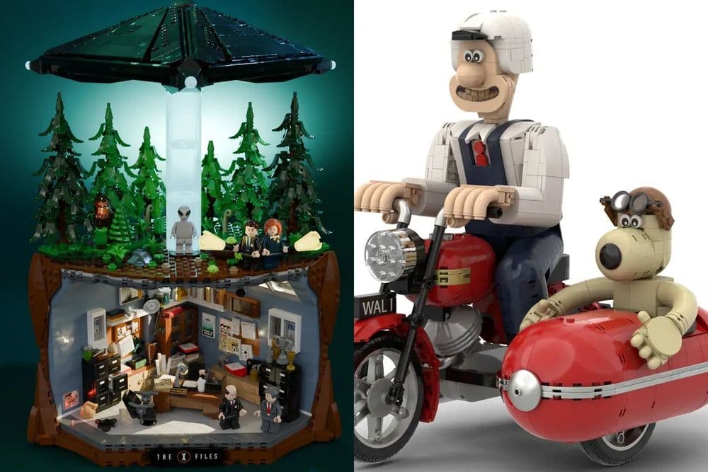 Novos conjuntos de Lego trazem personagens clássicos de X-Files e Wallace & Gromit. Reprodução: Gizmodo