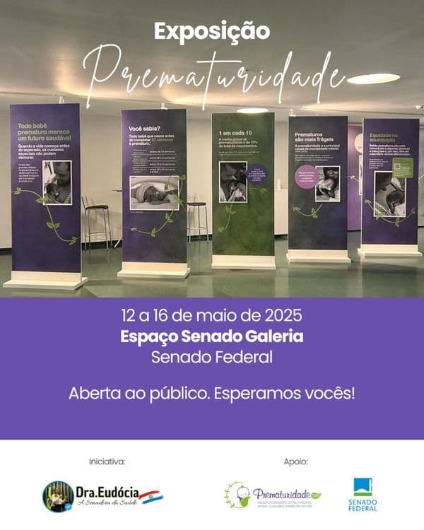 Senadora Dra. Eudócia anuncia a Exposição Prematuridade no Senado Federal; Legenda da imagem. Reprodução: Assessoria