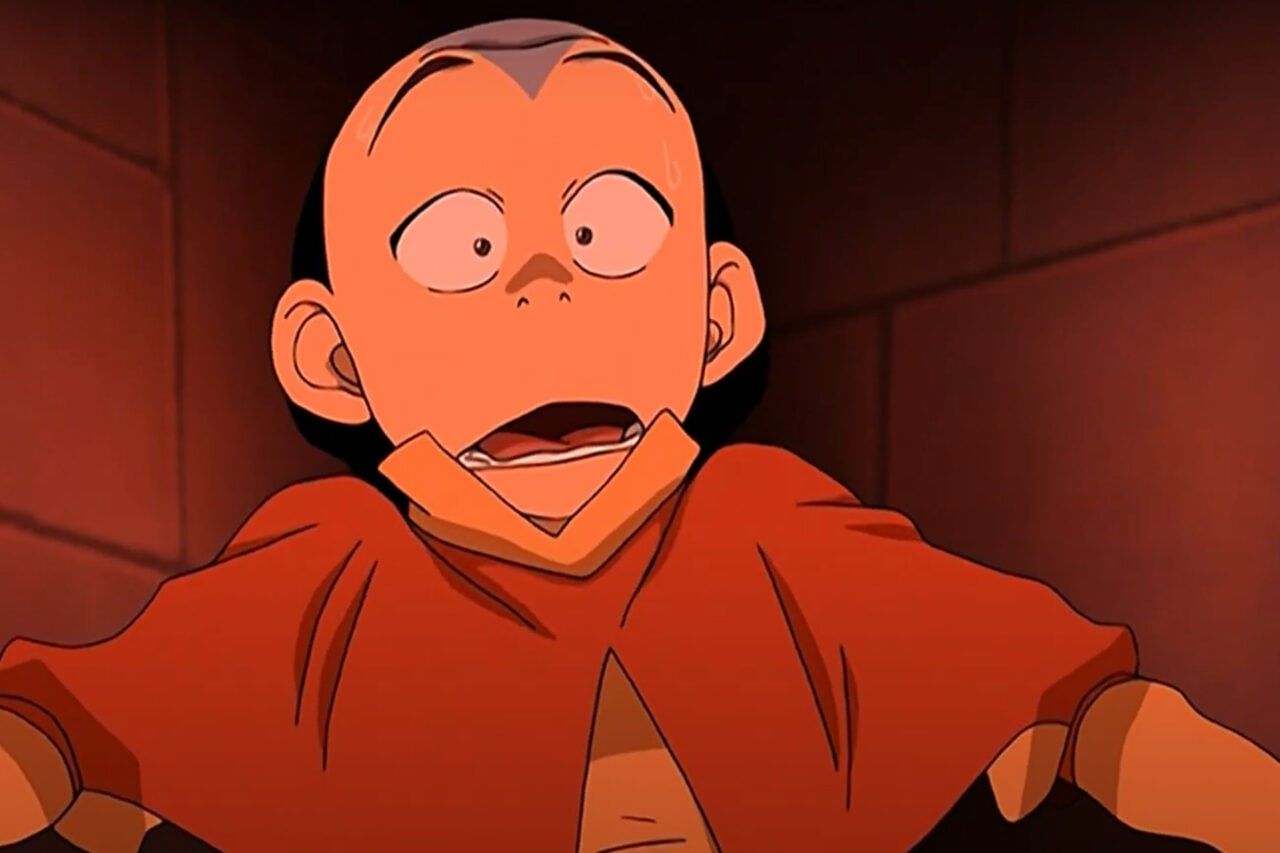 Aang, de Avatar, em imagem vazada do filme da Paramount.. Reprodução: Gizmodo
