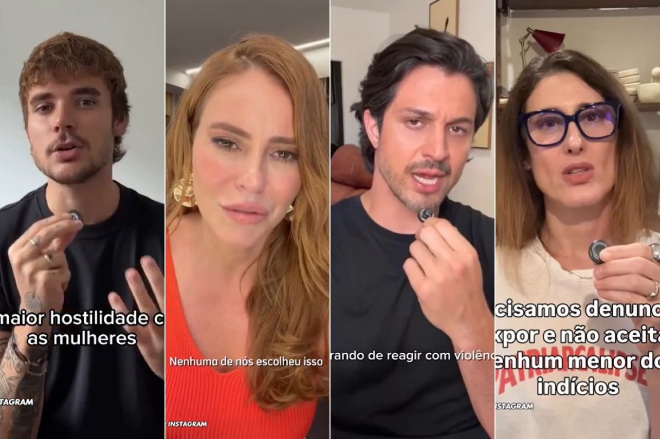 Famosos protestam contra a violência de gênero no Dia Internacional da Mulher.. Reprodução: Gshow