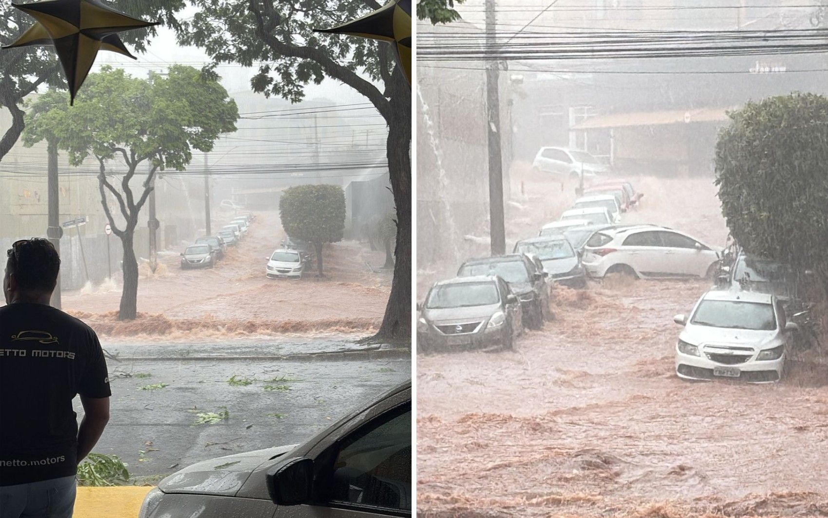 Ribeirão Preto enfrenta alagamentos na Avenida Francisco Junqueira após chuva intensa.. Reprodução: G1