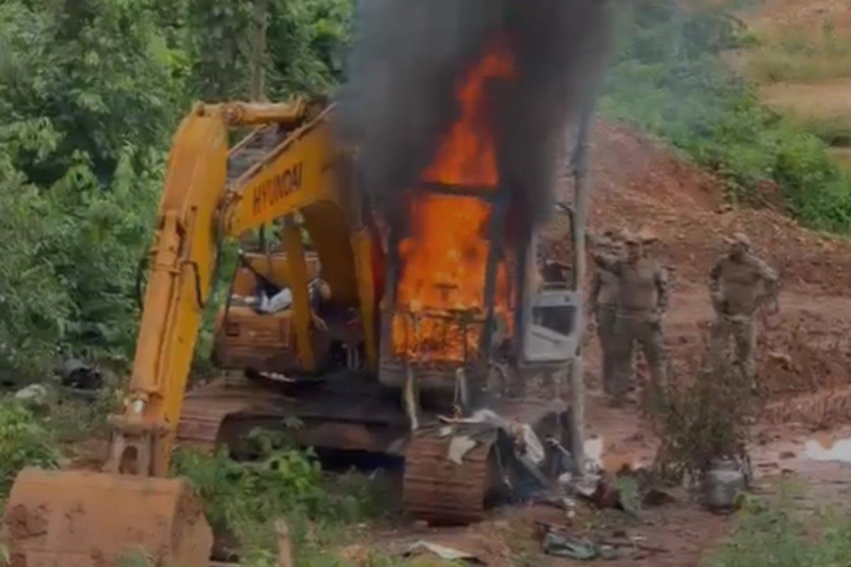 Forças de segurança permanecem em Sararé, MT, após cerco do Exército a garimpo ilegal, segundo a Casa Civil.. Reprodução: G1