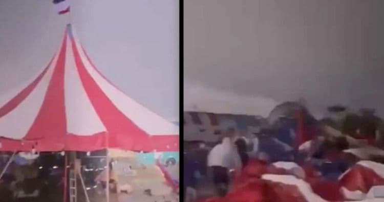 Estrutura de Circo Colapsa em Tempestade no RS