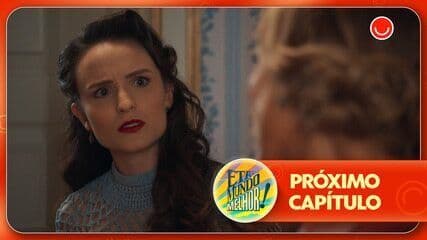 Zulma é flagrada por Estela enquanto tenta roubar o camafeu de Candinho. Reprodução: Globo