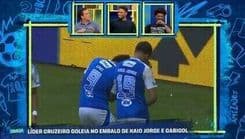 Gabigol e Kaio Jorge discutem entrosamento no Cruzeiro em debate esportivo. Reprodução: Globo